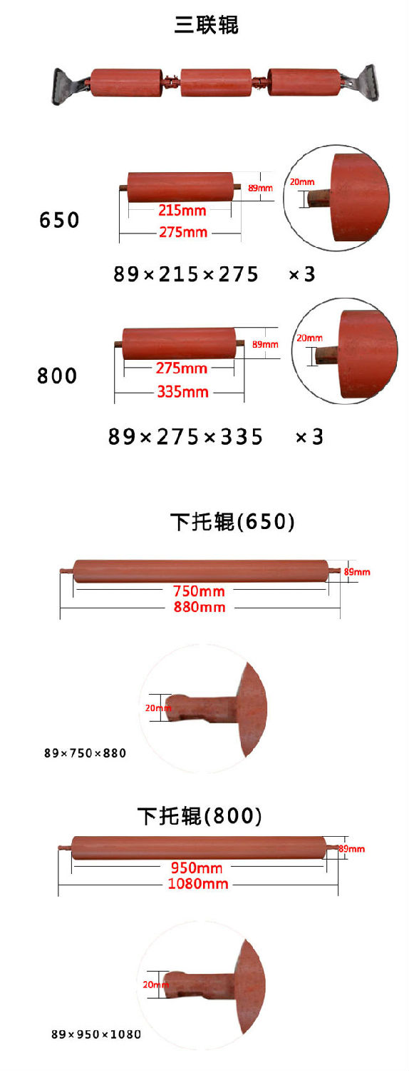 托輥技術參數